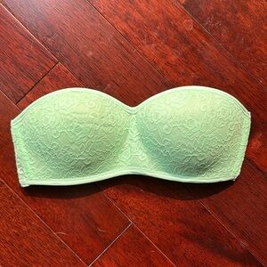 PINK/VS strapless bandeau bra, mint green, S